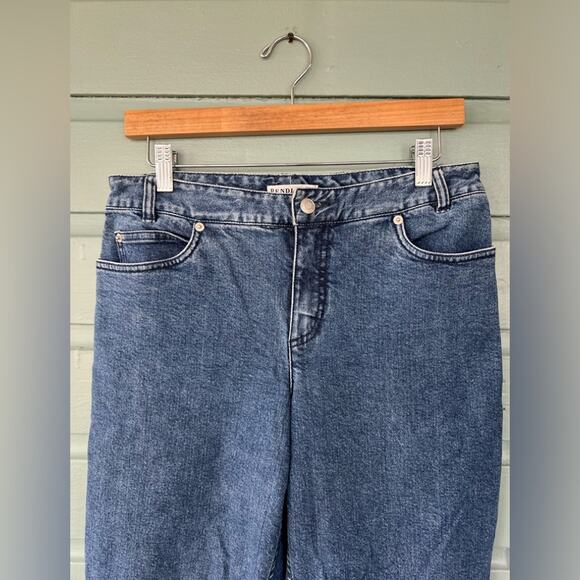 Pendleton straight leg cropped jeans high rise stretchy comfortable size 8 fall - Picture 2 of 11